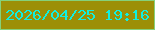 文字の大きさ：2、枠の色：85d17a、背景の色：9c8f07、文字の色：11efdf 無料ブログパーツのブログ時計