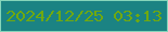 文字の大きさ：4、枠の色：85d5ba、背景の色：1b8383、文字の色：70a90f 無料ブログパーツのブログ時計