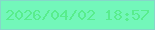 文字の大きさ：5、枠の色：85d7c9、背景の色：73f7ba、文字の色：58ed8d 無料ブログパーツのブログ時計