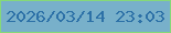 文字の大きさ：2、枠の色：85d879、背景の色：78b0ca、文字の色：2d71a7 無料ブログパーツのブログ時計