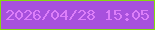 文字の大きさ：4、枠の色：85d90e、背景の色：a750dd、文字の色：dc7ef9 無料ブログパーツのブログ時計
