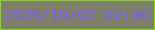 文字の大きさ：4、枠の色：85da0c、背景の色：7c8068、文字の色：7e5bf3 無料ブログパーツのブログ時計