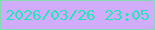 文字の大きさ：5、枠の色：85dab3、背景の色：d0acfa、文字の色：27e3b8 無料ブログパーツのブログ時計