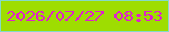 文字の大きさ：1、枠の色：85dac7、背景の色：9edd01、文字の色：df21cb 無料ブログパーツのブログ時計