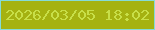 文字の大きさ：4、枠の色：85dbd8、背景の色：a5b211、文字の色：c8df48 無料ブログパーツのブログ時計