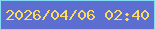 文字の大きさ：4、枠の色：85dcf2、背景の色：5d6ed1、文字の色：fcdb61 無料ブログパーツのブログ時計