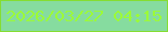 文字の大きさ：1、枠の色：85dd32、背景の色：86dc9f、文字の色：9cfa38 無料ブログパーツのブログ時計