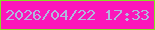 文字の大きさ：2、枠の色：85e023、背景の色：fc16ba、文字の色：b0b8de 無料ブログパーツのブログ時計
