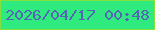 文字の大きさ：2、枠の色：85e03e、背景の色：2fea7e、文字の色：5367b4 無料ブログパーツのブログ時計