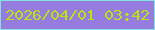 文字の大きさ：2、枠の色：85e0de、背景の色：957cde、文字の色：bae411 無料ブログパーツのブログ時計