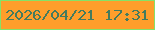 文字の大きさ：1、枠の色：85e168、背景の色：fe9e2b、文字の色：437b5e 無料ブログパーツのブログ時計