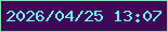 文字の大きさ：1、枠の色：85e5aa、背景の色：400958、文字の色：72faf0 無料ブログパーツのブログ時計
