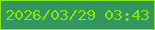 文字の大きさ：4、枠の色：85e61c、背景の色：33965e、文字の色：85ea07 無料ブログパーツのブログ時計