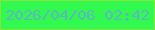 文字の大きさ：1、枠の色：85e639、背景の色：31f950、文字の色：5cb8be 無料ブログパーツのブログ時計