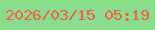 文字の大きさ：2、枠の色：85e76c、背景の色：8adc90、文字の色：fd613d 無料ブログパーツのブログ時計