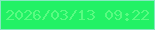 文字の大きさ：4、枠の色：85e8c0、背景の色：22f165、文字の色：59fb81 無料ブログパーツのブログ時計