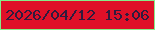 文字の大きさ：3、枠の色：85ec89、背景の色：df1028、文字の色：301b3e 無料ブログパーツのブログ時計