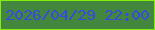 文字の大きさ：1、枠の色：85ee0f、背景の色：43873f、文字の色：3649e3 無料ブログパーツのブログ時計