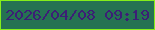 文字の大きさ：3、枠の色：85ee1a、背景の色：257252、文字の色：3c1e76 無料ブログパーツのブログ時計