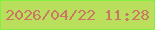 文字の大きさ：1、枠の色：85ef41、背景の色：badf5d、文字の色：ca7864 無料ブログパーツのブログ時計
