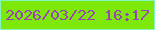 文字の大きさ：4、枠の色：85f5c0、背景の色：7ee80b、文字の色：9946b4 無料ブログパーツのブログ時計