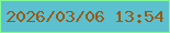文字の大きさ：2、枠の色：85f898、背景の色：5dc0cf、文字の色：995910 無料ブログパーツのブログ時計