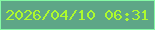 文字の大きさ：5、枠の色：85f9a5、背景の色：5ea687、文字の色：adfa2e 無料ブログパーツのブログ時計