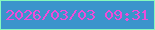 文字の大きさ：5、枠の色：85f9be、背景の色：3b94cc、文字の色：ef4cd9 無料ブログパーツのブログ時計