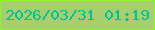 文字の大きさ：4、枠の色：85fb22、背景の色：a7cf70、文字の色：00c29a 無料ブログパーツのブログ時計