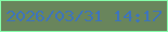 文字の大きさ：3、枠の色：85feaa、背景の色：69855c、文字の色：3e74ba 無料ブログパーツのブログ時計