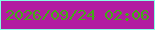 文字の大きさ：5、枠の色：85fee5、背景の色：b21ca1、文字の色：44aa16 無料ブログパーツのブログ時計