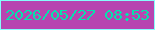 文字の大きさ：4、枠の色：85fefb、背景の色：b745b0、文字の色：04e3ad 無料ブログパーツのブログ時計
