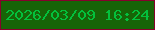 文字の大きさ：3、枠の色：86012c、背景の色：176407、文字の色：03c03c 無料ブログパーツのブログ時計