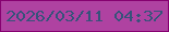 文字の大きさ：4、枠の色：860170、背景の色：af42a1、文字の色：36527a 無料ブログパーツのブログ時計