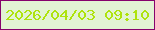 文字の大きさ：3、枠の色：86026c、背景の色：e2f3d4、文字の色：aee30d 無料ブログパーツのブログ時計