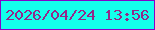 文字の大きさ：5、枠の色：8602c8、背景の色：13ffeb、文字の色：93278a 無料ブログパーツのブログ時計
