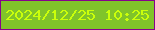 文字の大きさ：5、枠の色：86038c、背景の色：80c42a、文字の色：cbff0b 無料ブログパーツのブログ時計
