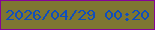 文字の大きさ：3、枠の色：860398、背景の色：7e7632、文字の色：0f4ebd 無料ブログパーツのブログ時計
