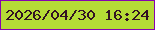 文字の大きさ：5、枠の色：8603b0、背景の色：b5db36、文字の色：321223 無料ブログパーツのブログ時計