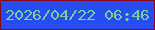 文字の大きさ：5、枠の色：86051b、背景の色：274df1、文字の色：76d19a 無料ブログパーツのブログ時計