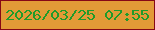 文字の大きさ：2、枠の色：860715、背景の色：e29a37、文字の色：209b2a 無料ブログパーツのブログ時計