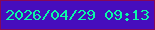 文字の大きさ：5、枠の色：860858、背景の色：460dbd、文字の色：0bf8a7 無料ブログパーツのブログ時計
