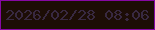 文字の大きさ：2、枠の色：8608a4、背景の色：1c0d06、文字の色：382941 無料ブログパーツのブログ時計