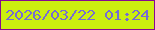 文字の大きさ：2、枠の色：860992、背景の色：cbef0f、文字の色：766cd3 無料ブログパーツのブログ時計