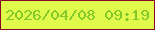 文字の大きさ：1、枠の色：860a28、背景の色：e1f94b、文字の色：83c82a 無料ブログパーツのブログ時計