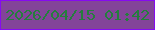 文字の大きさ：3、枠の色：860bf0、背景の色：834499、文字の色：257e3d 無料ブログパーツのブログ時計