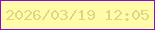 文字の大きさ：5、枠の色：860dd1、背景の色：fffba9、文字の色：ddd682 無料ブログパーツのブログ時計