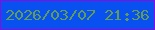 文字の大きさ：5、枠の色：860dde、背景の色：0950f1、文字の色：5f9d59 無料ブログパーツのブログ時計
