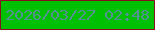 文字の大きさ：3、枠の色：860e1f、背景の色：00c002、文字の色：549293 無料ブログパーツのブログ時計