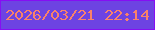 文字の大きさ：3、枠の色：860ef3、背景の色：6d43e2、文字の色：f9826a 無料ブログパーツのブログ時計